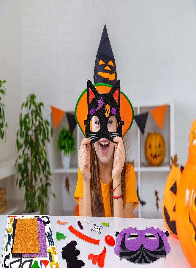 80UncleKimby 30PCS Halloween Crafts in Bulk - Felt Face Masks DIY Arts Kit, Hallowmas Party Favors Classroom Activities Supplies - Image 2